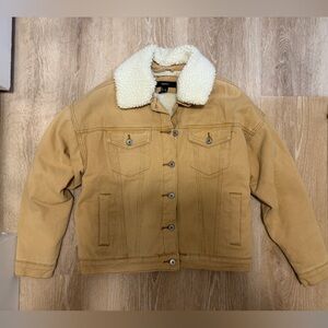 Beige Sherpa-Lined Coat